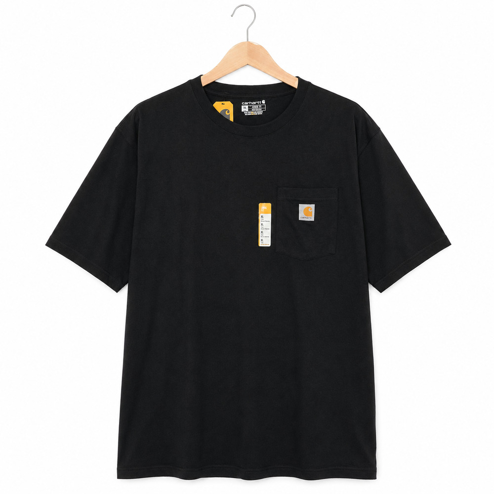 Carhartt Tee Mens XL Tall Black Loose Fit Heavyweight Short Sleeve Pocket NWT